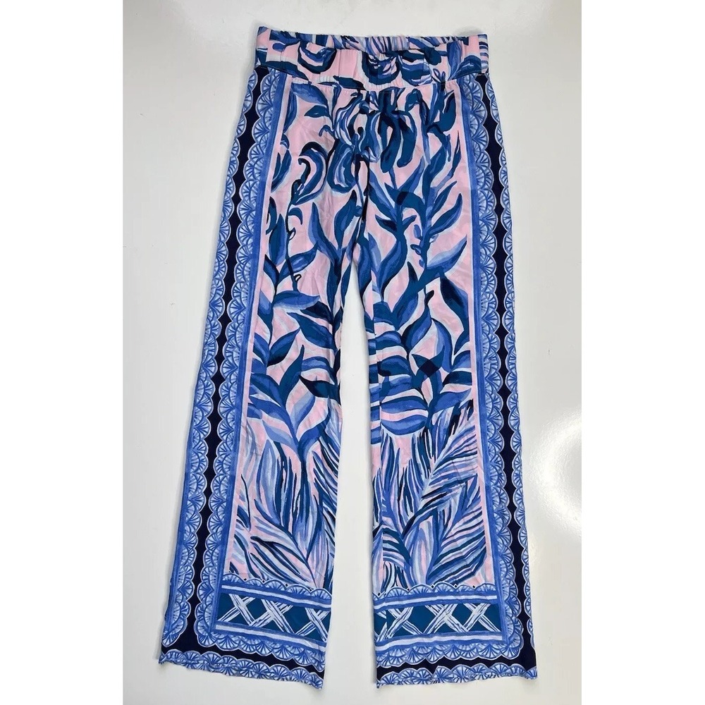 NWT Lilly‎ Pulitzer Bal Harbour Palazzo Pink Tropics Heat Wave Eng. Pants Sz XXS